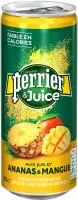Вода «Perrier / Перье» 0.25 литра, газ, ананас/манго, ж/б, 4 шт. в уп. картинки